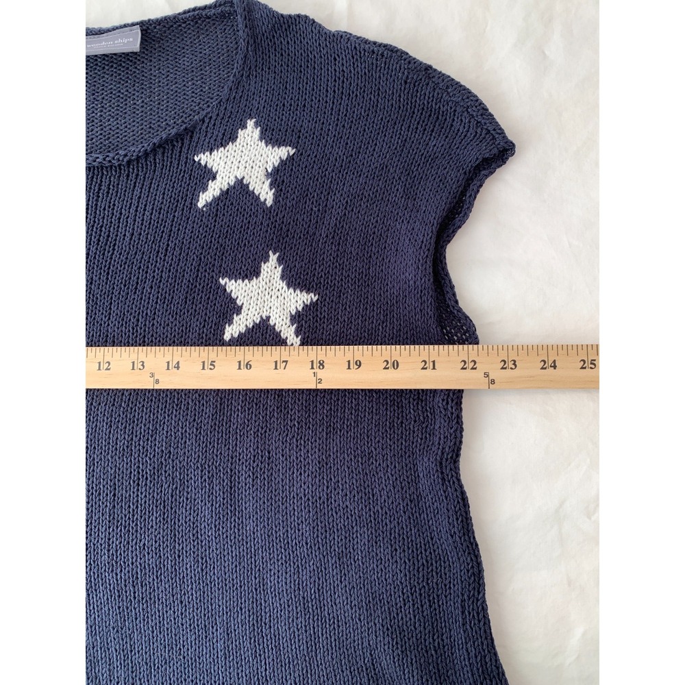 Wooden Ships Coastal Americana Kelly Tee Cotton Knit Scoop Neck Sweater M/L - Picture 10 of 12